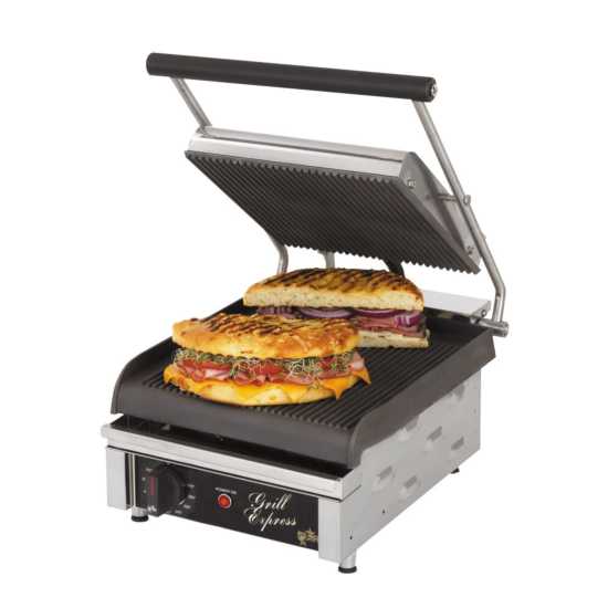 Star Grill Express GX10IG 10"x10" Grooved Plate Sandwich Grill - IG