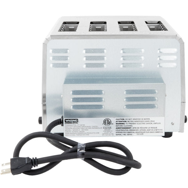 Waring WCT850 Slot Toaster w/ 4 Slice Capacity & 1 1/2"W Product Opening, 208v/1ph