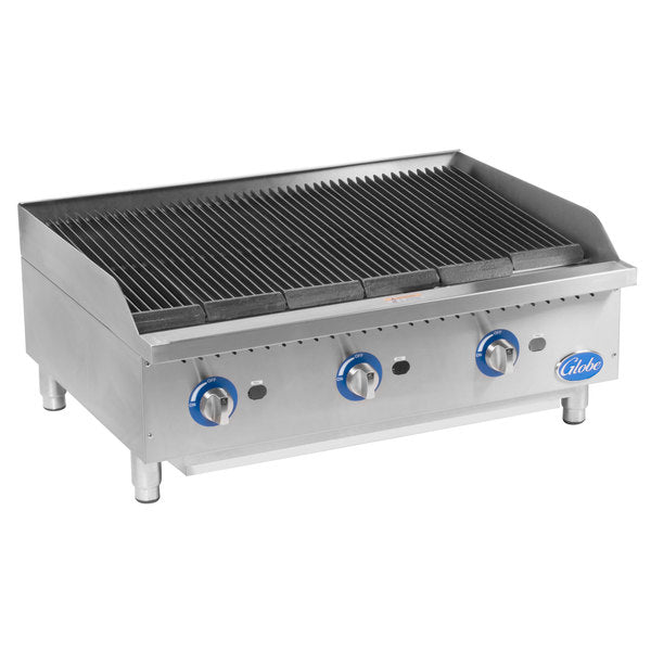 Globe GCB36G-RK 36" Gas Lava Rock Charbroiler