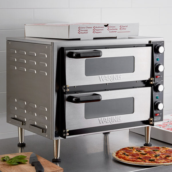 Waring WPO350 Countertop Pizza Oven - Double Deck, 240v/1ph