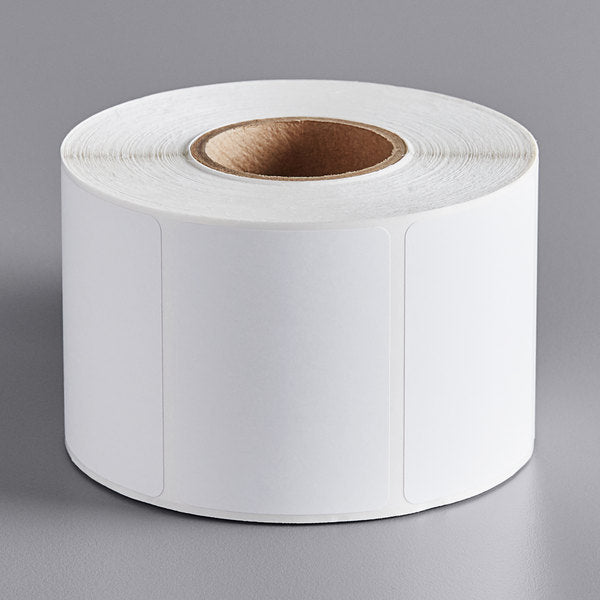 Globe E11 White Blank Equivalent Permanent Direct Thermal Label 12 Rolls - 835/Roll