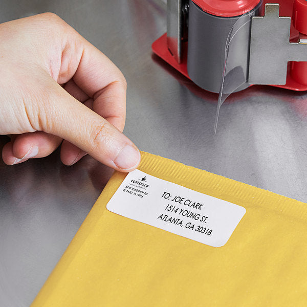 Globe E10 White Blank Equivalent Permanent Direct Thermal Label 12 Rolls - 1200/Roll