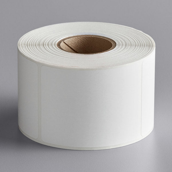 Globe E13 White Blank Equivalent Permanent Direct Thermal Label 12 Rolls - 545/Roll