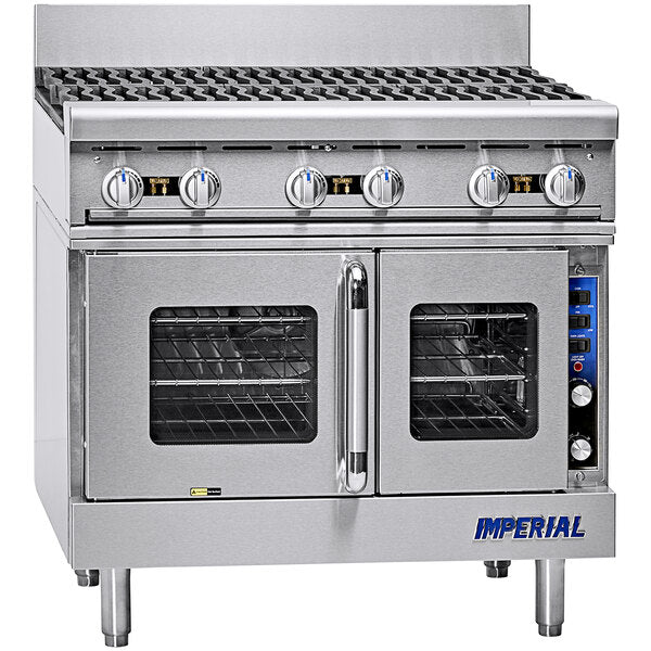 Imperial Range IHR-6-P 36" Natural Gas 6 Open Burner Range with Provection Oven