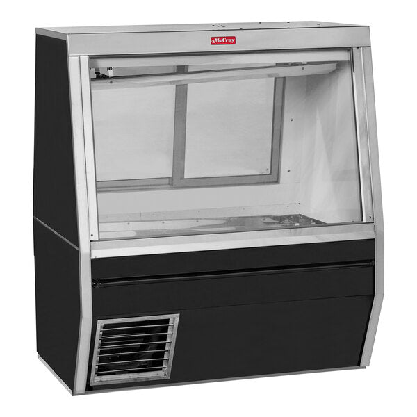 Howard McCray SC-CFS34N-6-BE-LED 34N Series 72" Black Double-Duty Refrigerated Fish and Poultry Case - 115V