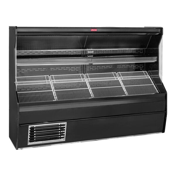Howard McCray SC-P32E-4S-B-LED 32E Series 50" Black 1-Shelf Vertical Open Air Curtain Produce Merchandiser - 115V