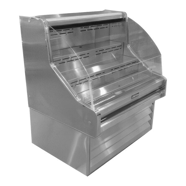 Howard McCray SC-OS30E-3C-LED 30E Series 39" White Endless 3-Shelf Vertical Open Air Curtain Merchandiser - 115V