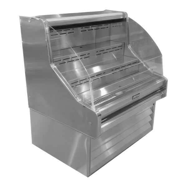 Howard McCray SC-OS35E-3C-B-LED OS35E Series 39" Black Endless 2-Shelf Vertical Open Air Curtain Merchandiser - 115V