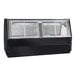 Howard McCray SC-CMS40E-6C-BE-LED 40 Series 75 1/2" Black Endless Single-Duty Curved Glass Refrigerated Red Meat Case - 115V