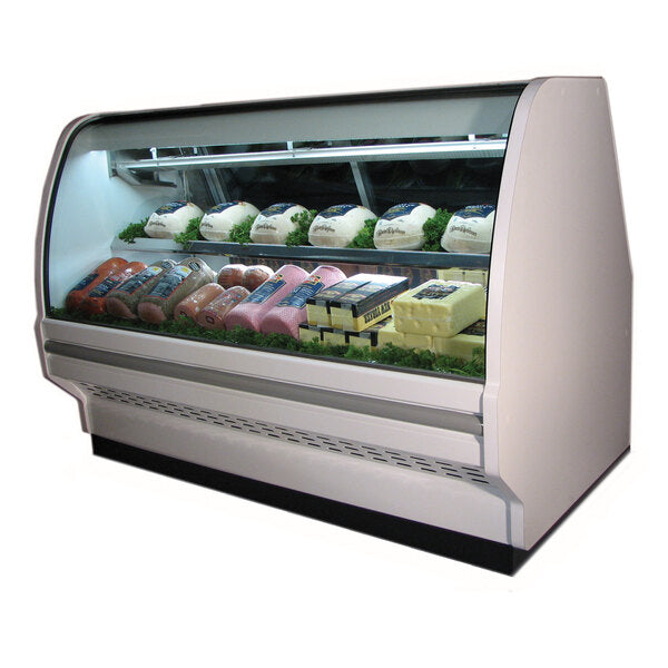 Howard McCray SC-CDS40E-6C-LED 40 Series 75 1/2" White Endless Curved Glass Refrigerated Deli Case - 115V