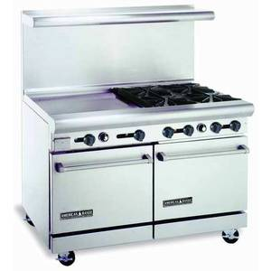 American Range AR-12G-6B 48" 6 Burner Gas Range with 12" Griddle and (2) Standard Oven - LP