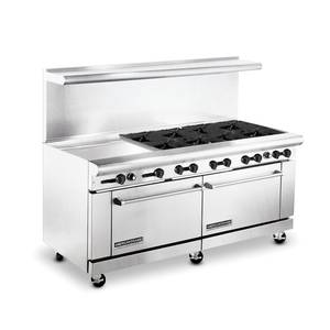 American Range AR-24G-8B 72" 8 Burner Gas Range with 24" Griddle (2) Standard Ovens - LP