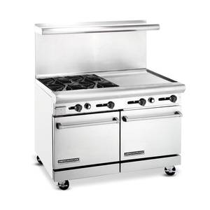 American Range AR-36G-4B 60" 4 Burner Gas Range with 36" Griddle and (2) Standard Ovens - LP