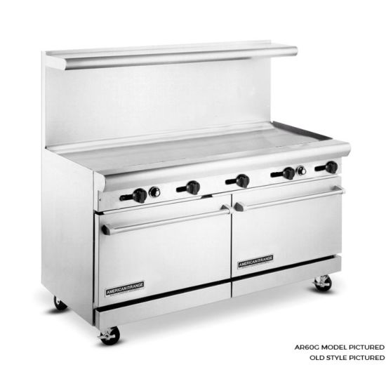 American Range AR-60G 60" Gas Range with Griddle and (2) Standard Ovens - LP