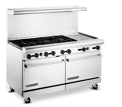 American Range AR-6B-24RG 60" 6 Burner Gas Range with 24" Griddle and (2) Standard Ovens - LP