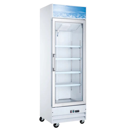 Coldline D12-W 27” Single Glass Swing Door Merchandiser Freezer - White
