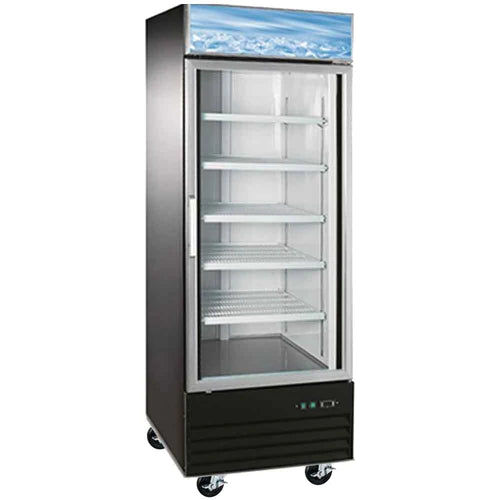 Coldline G28-B 28” Single Glass Door Merchandising Refrigerator - Black