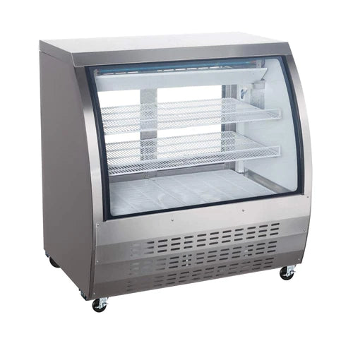 Coldline DC36-SS 36" Stainless Steel Curved Glass Refrigerated Deli Display Case