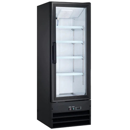 Coldline G10-B 21″ Single Glass Swing Door Merchandiser Refrigerator - Black