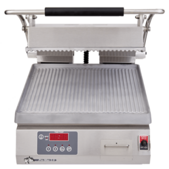 Pro-Max PGT14IT 14″ Two-Sided Panini Grill – Grooved Iron Platens