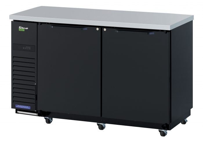 Turbo Air TBB-24-60SBD-N6 61" Narrow Back Bar Cooler with Black Doors