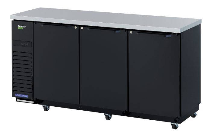 Turbo Air TBB-24-72SBD-N6 73" Narrow Back Bar Cooler with Black Doors