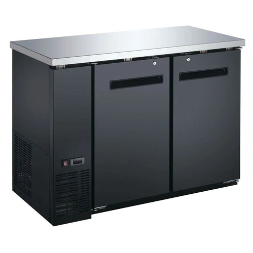 Coldline CBB-48 48" Black Counter Height Narrow Solid Door Back Bar Refrigerator