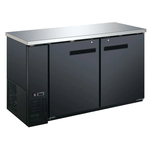 Coldline CBB-60 60" Black Counter Height Narrow Solid Door Back Bar Refrigerator