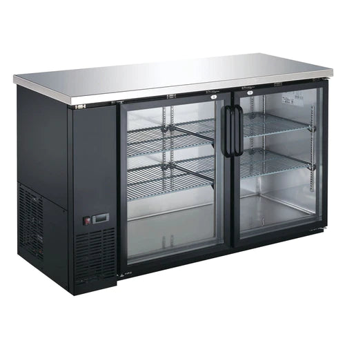 Coldline CBB-60G 60" Black Counter Height Narrow Glass Door Back Bar Refrigerator