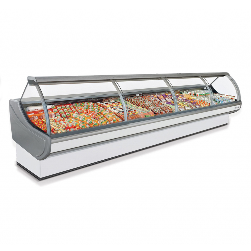 Atlantic® CFG-38-SQ-8 Alpine Square Glass Slim Deli Case, 8'