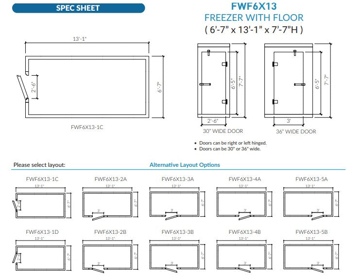 Astra AFWF6X13-RM | 6 x 13 Walk-In Freezer with Floor and Remote Refrigeration