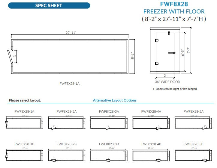 Astra AFWF8X28-RM | 8 x 28 Walk-In Freezer with Floor and Remote Refrigeration
