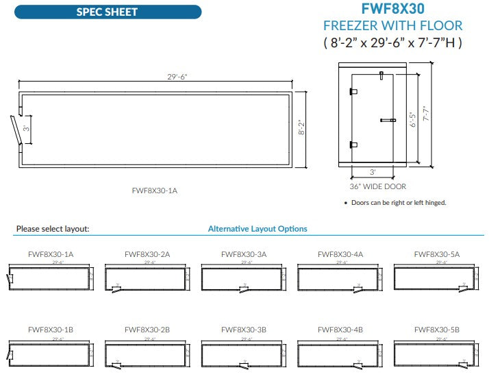 Astra AFWF8X30-RM | 8 x 30 Walk-In Freezer with Floor and Remote Refrigeration