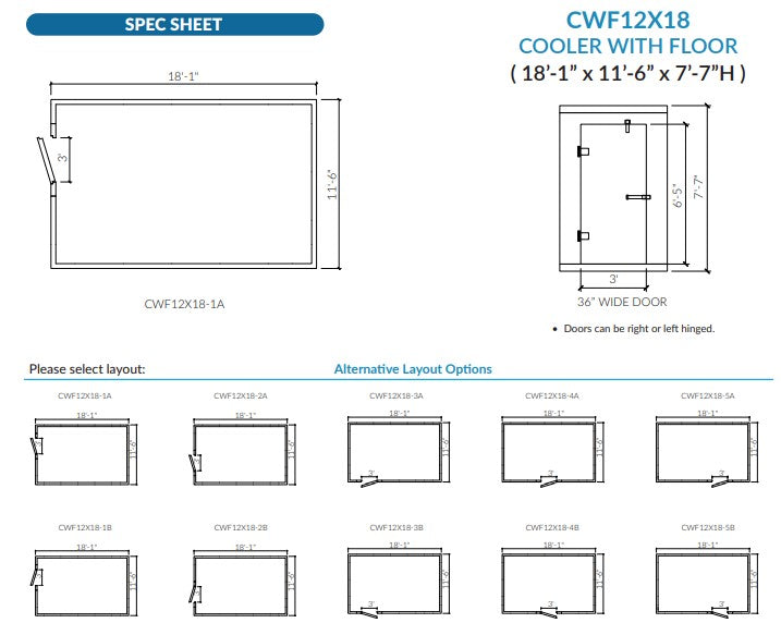 Astra CWF12X18-RM | 12 x 18 Walk-In Cooler with Floor and Remote Refrigeration