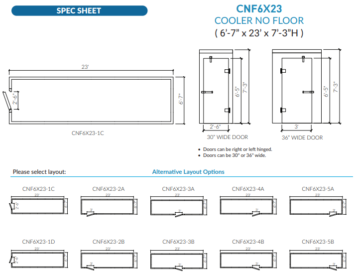 Astra CNF6X23-RM | 6 x 23 Walk-In Cooler Without Floor With Remote Refrigeration
