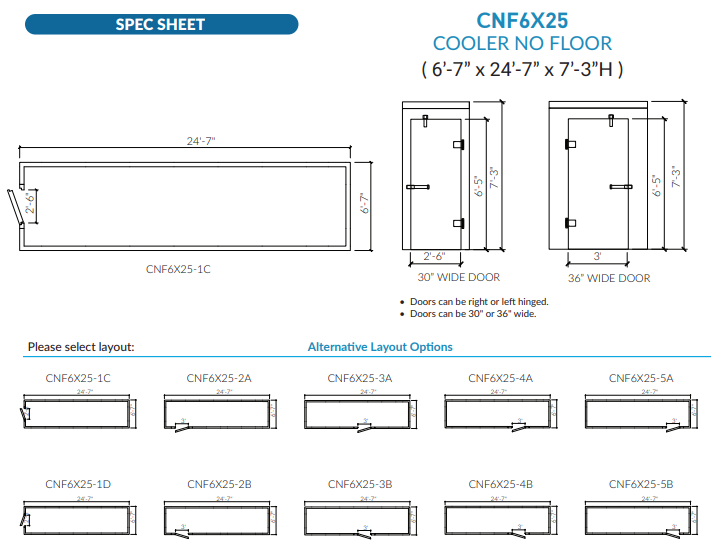 Astra CNF6X25-RM | 6 x 25 Walk-In Cooler Without Floor With Remote Refrigeration