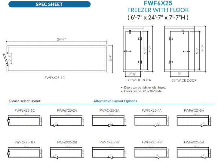 Astra AFWF6X25 | 6 x 25 Walk-In Freezer with Floor