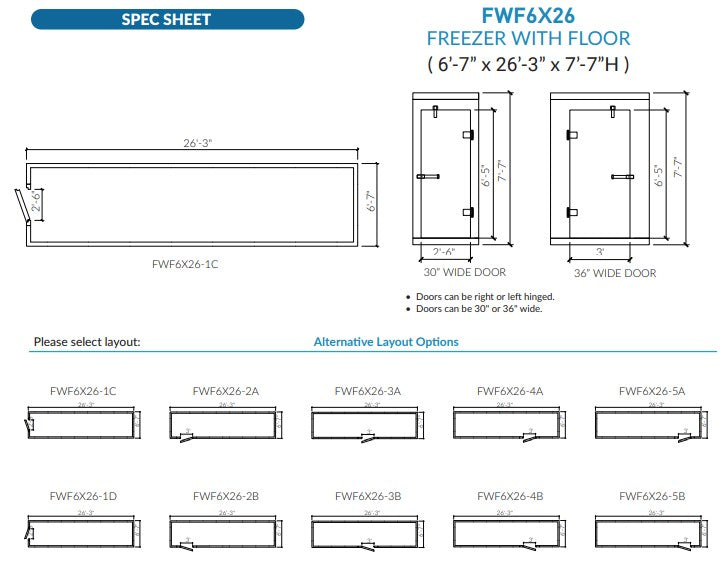 Astra AFWF6X26 | 6 x 26 Walk-In Freezer with Floor