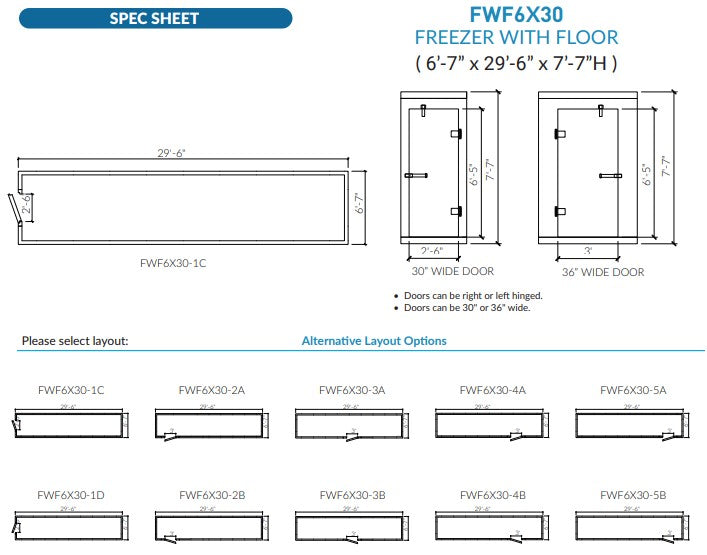 Astra AFWF6X30 | 6 x 30 Walk-In Freezer with Floor