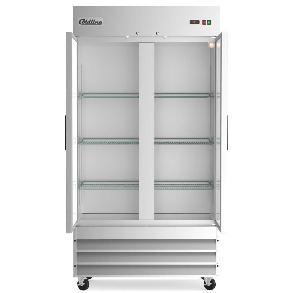 Coldline C35F 40" Solid Double Door Commercial Reach-In Freezer, Stainless Steel