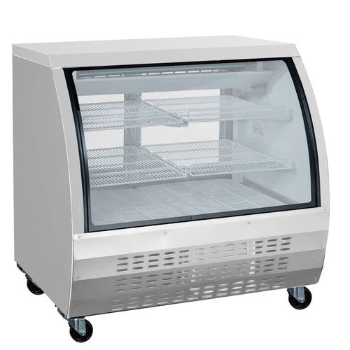 Coldline DC48-SS 48" Stainless Steel Curved Glass Refrigerated Deli Display Case