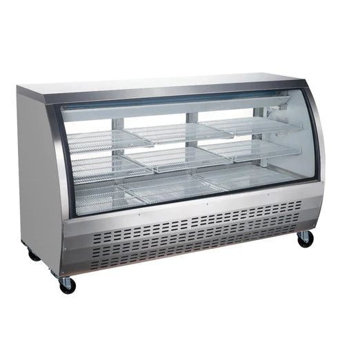 Coldline DC64-SS 64" Stainless Steel Curved Glass Refrigerated Deli Display Case