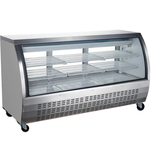 Coldline DC80-SS 80" Stainless Steel Curved Glass Refrigerated Deli Display Case