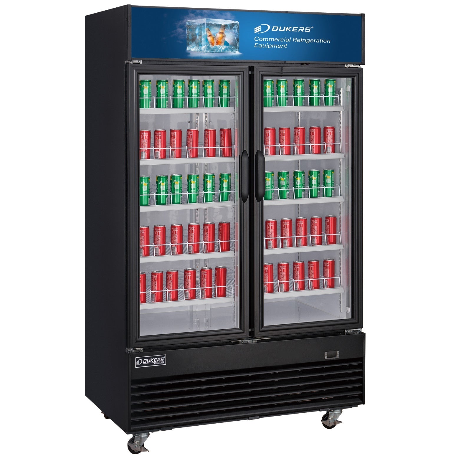 Dukers DSM-69R Commercial Glass Swing 3-Door Merchandiser Refrigerator