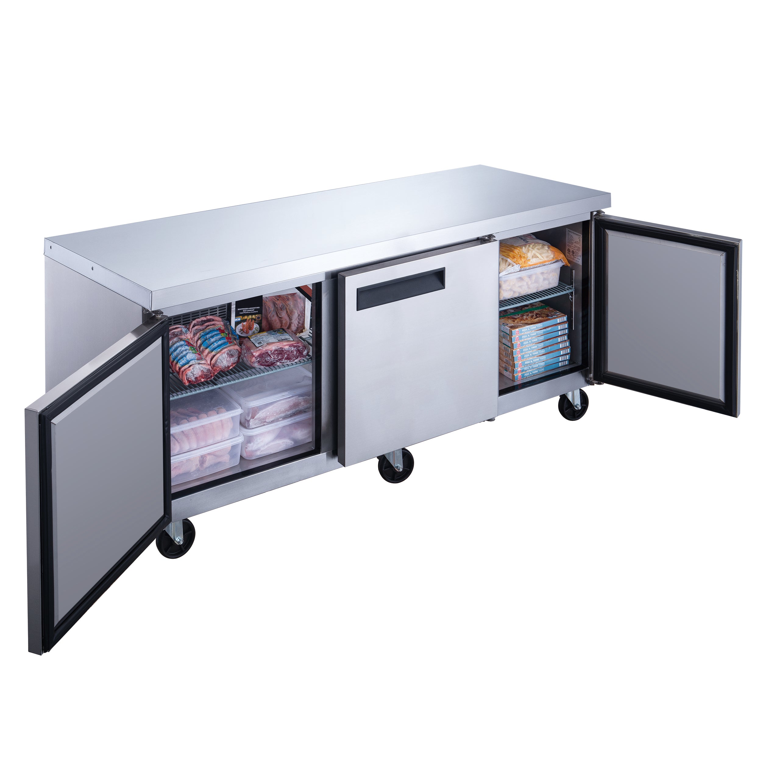 Dukers DUC72F 3-Door Undercounter Commercial Freezer in Stainless Steel