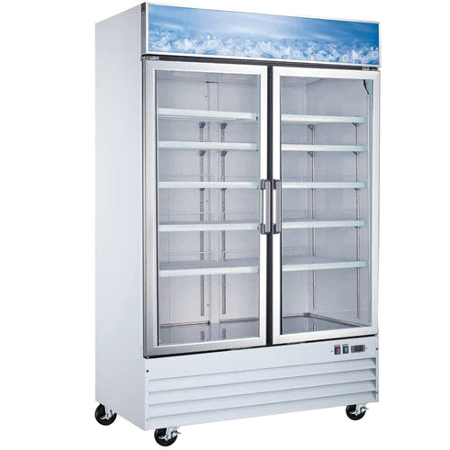 Coldline D53-W 53″ White Double Glass Merchandiser Freezer