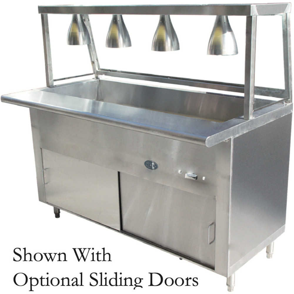 L&J GCTL-72 72″ Gas Steam Table – 5 Pans w/ Sneeze Guard