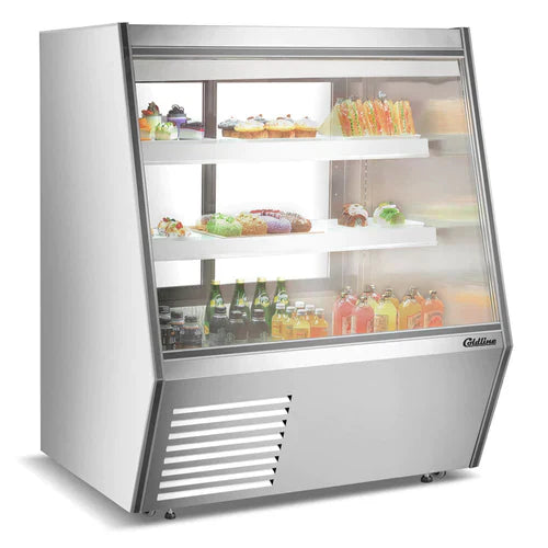 Coldline HDL-48 48" Refrigerated Slanted Glass High Meat Deli Case with Rear Storage