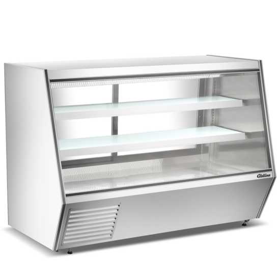 Coldline HDL-84 84" Refrigerated Slanted Glass High Meat Deli Case with Rear Storage