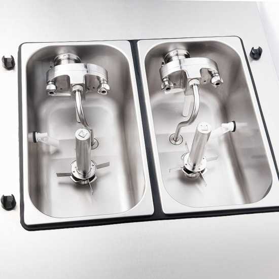 Coldline NEO-C3 Countertop Soft Serve Ice Cream Machine with Air Pump, 2 Hoppers and 3 Dispensers